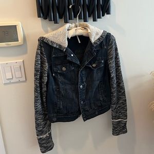 Free People Denim Hooded Jacket